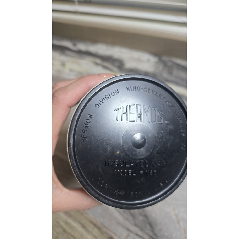 Vintage Thermos King-Seeley Insulated Jar 8oz Food Soup Blue Tan Model 1155 - Picture 6 of 11